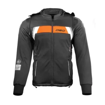 DSG Urban Rider Black Red Fluo Riding Hoodie