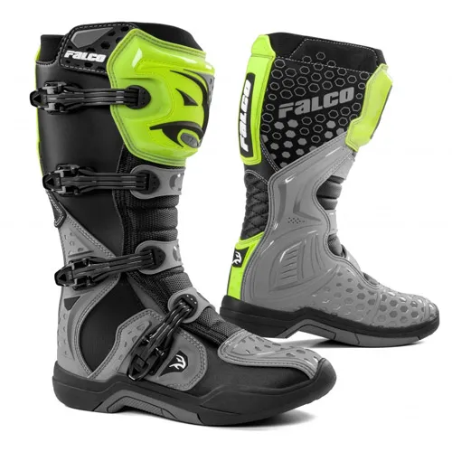 Falco Level Grey Fluorescent Green Riding Boots 1