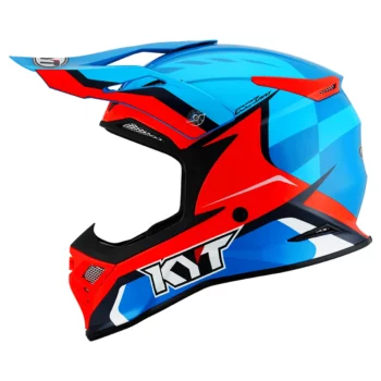 KYT Skyhawk Glowing Blue Orange Fluo Helmet