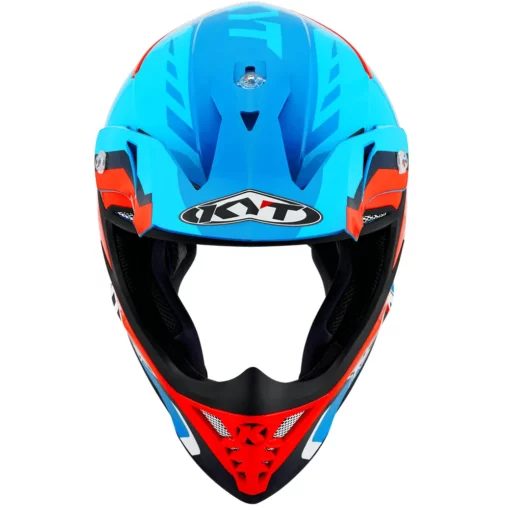 KYT Skyhawk Glowing Blue Orange Fluo Helmet 4