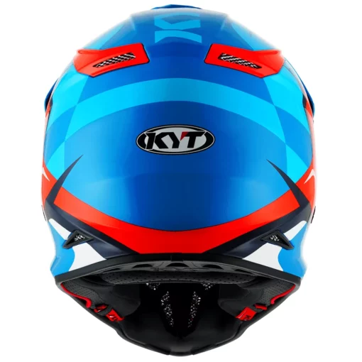 KYT Skyhawk Glowing Blue Orange Fluo Helmet 7