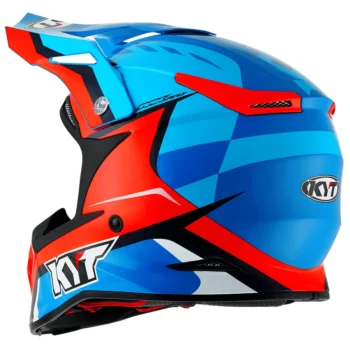 KYT Skyhawk Glowing Blue Orange Fluo Helmet 8
