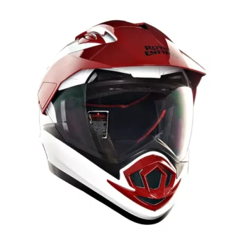 Royal Enfield Escapade White Red Full Face Helmet