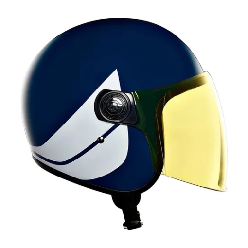 Royal Enfield Hunter Copter Lagoon Blue Open Face Helmet 3