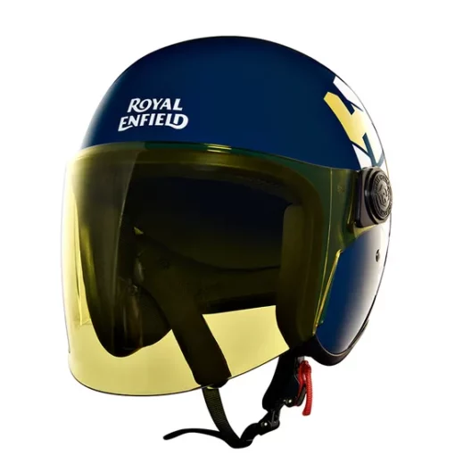 Royal Enfield Hunter Copter Lagoon Blue Open Face Helmet 4