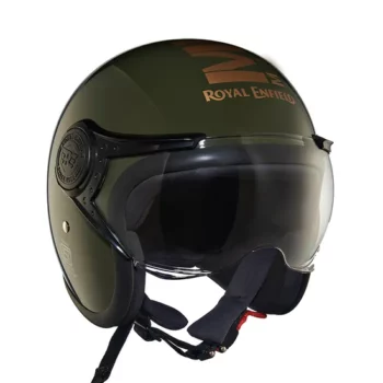 Royal Enfield Jet MLG Green Open Face Helmet