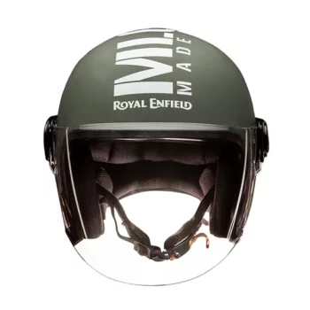 Royal Enfield MLG COPTER Matt Battle Green Face Long Visor Helmet 4