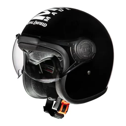 Royal Enfield MLG Jet Gloss Black Open Face Helmet 2