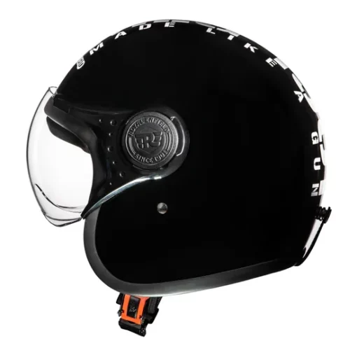 Royal Enfield MLG Jet Gloss Black Open Face Helmet 3