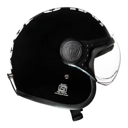 Royal Enfield MLG Jet Gloss Black Open Face Helmet 4