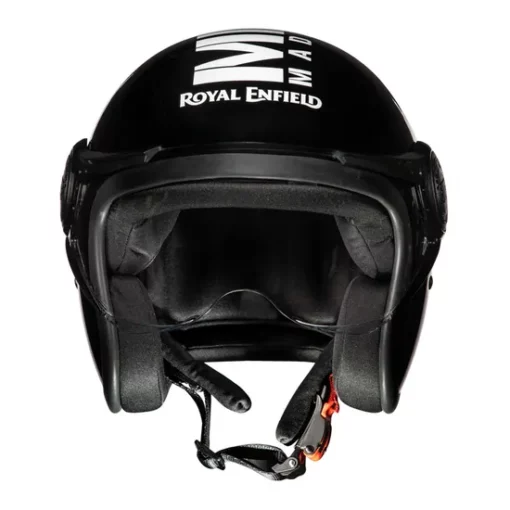 Royal Enfield MLG Jet Gloss Black Open Face Helmet 6