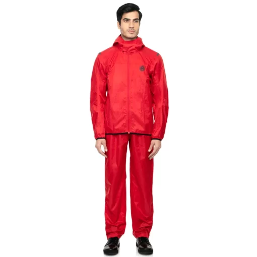 Royal Enfield Red Monsoon Rain Suit 1