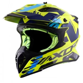 AXOR X CROSS X1 Neon Yellow Blue Motocross Helmet 2
