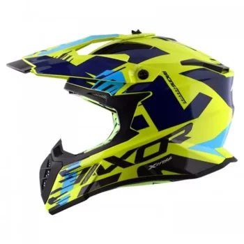 AXOR X CROSS X1 Neon Yellow Blue Motocross Helmet 3