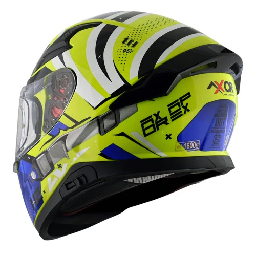 Axor Apex HEX 2 Gloss Neon Yellow Blue Helmet 4
