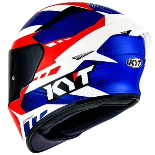 KYT TT Course Gear Blue Red Helmet 3