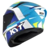 KYT TT Course Grand Prix Gloss White Light Blue Helmet 2