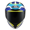 KYT TT Course Grand Prix Gloss White Light Blue Helmet 4