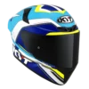 KYT TT Course Grand Prix Gloss White Light Blue Helmet 5