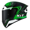 KYT TT Course Overtech Gloss Black Green Helmet 1
