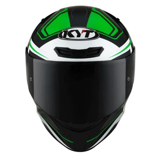 KYT TT Course Overtech Gloss Black Green Helmet 3 1