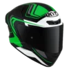 KYT TT Course Overtech Gloss Black Green Helmet 4 1