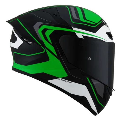 KYT TT Course Overtech Gloss Black Green Helmet 5 1