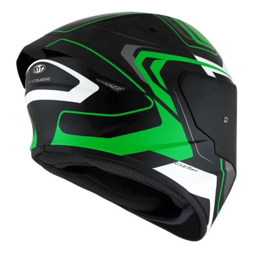 KYT TT Course Overtech Gloss Black Green Helmet 6 1