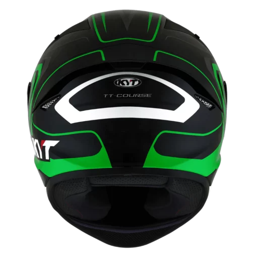 KYT TT Course Overtech Gloss Black Green Helmet 7 1