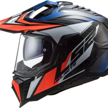 LS2 MX701 EXPLORER Carbon Focus Gloss Blue White Red Helmet 2