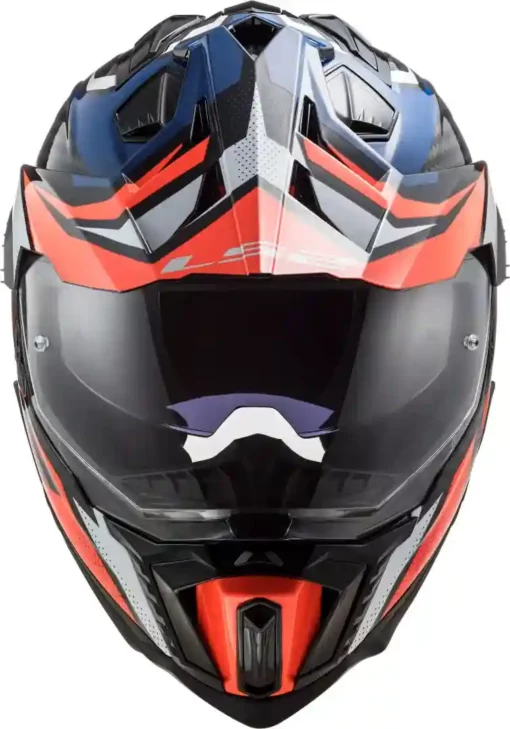 LS2 MX701 EXPLORER Carbon Focus Gloss Blue White Red Helmet 3