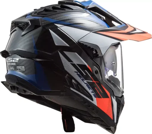 LS2 MX701 EXPLORER Carbon Focus Gloss Blue White Red Helmet 4