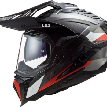 LS2 MX701 EXPLORER Carbon Frontier Gloss Titanium Red Helmet 2