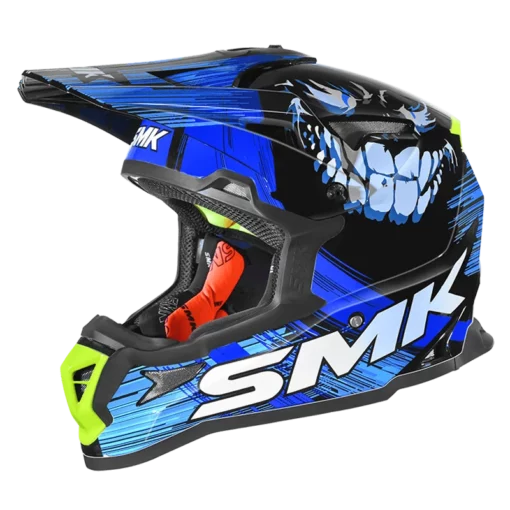 SMK Allterra Smiley Off Road Gloss Blue Helmet GL251