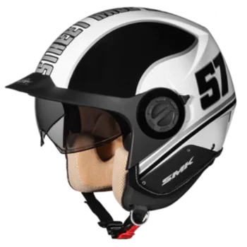 SMK Derby Grid Black White Gloss Helmet GL126