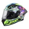 SMK Stellar Sports Turbo Matt Black Yellow Pink Helmet MA249