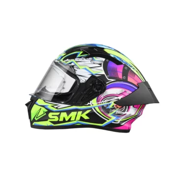 SMK Stellar Sports Turbo Matt Black Yellow Pink Helmet MA249 2
