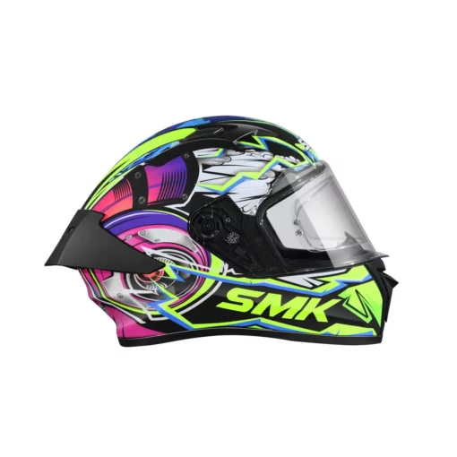 SMK Stellar Sports Turbo Matt Black Yellow Pink Helmet MA249 4
