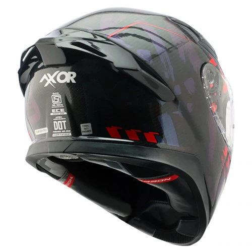 AXOR Apex Carbon Small Checks Gloss Red Helmet 5