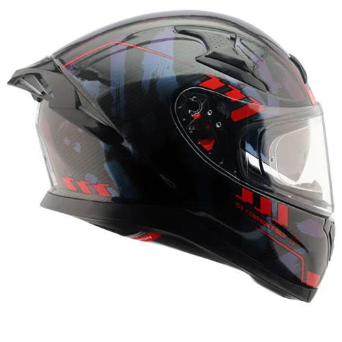 AXOR Apex Carbon Small Checks Gloss Red Helmet 7