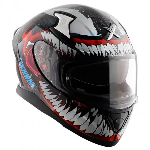 AXOR Apex Marvel Venom Gloss Black Red Helmet 8