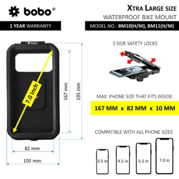 Bobo BM 10M Fully Waterproof Motorcycle Phone Holder 2