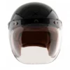 AXOR Retro Jet Leather Black Open Face Helmet (3)