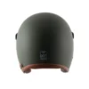 AXOR Retro Jet Leather Dull Battle Green Open Face Helmet (2)