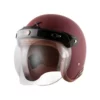 AXOR Retro Jet Leather Dull Chestnut Red Open Face Helmet (2)