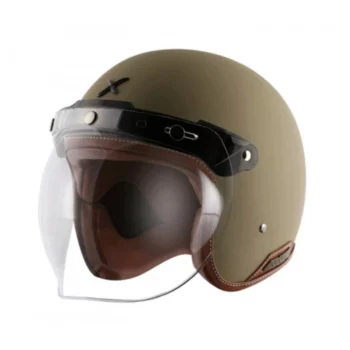 AXOR Retro Jet Leather Dull Desert Storm Open Face Helmet (3)
