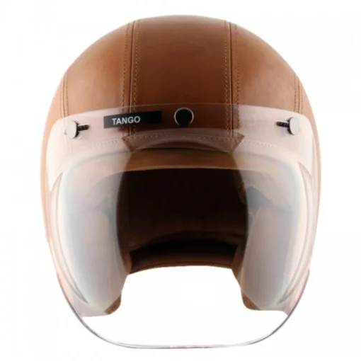 AXOR Retro Jet Leather Tango Yellow Open Face Helmet (3)