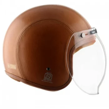 AXOR Retro Jet Leather Tango Yellow Open Face Helmet (4)