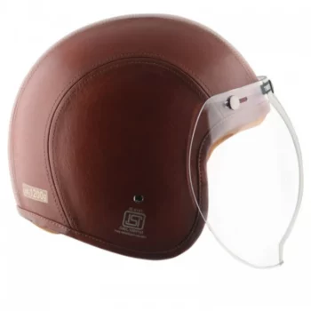 AXOR Retro Jet Leather Timber Coniac Open Face Helmet (1)