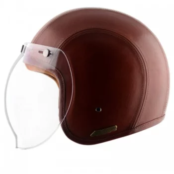 AXOR Retro Jet Leather Timber Coniac Open Face Helmet (3)
